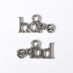 10, 20, or 50 Hope Charm Pendants,  Silver , Awareness, word, inspirational