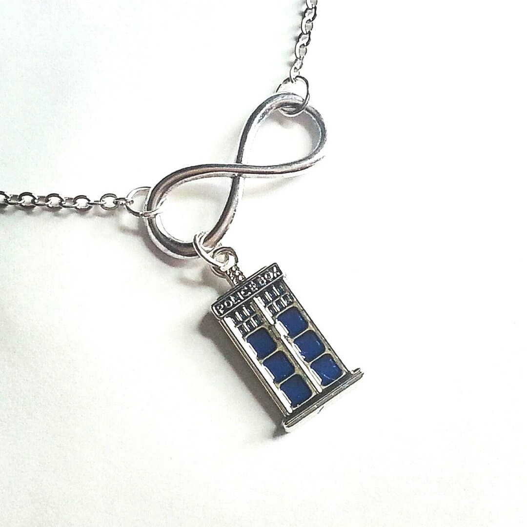 Doctor Who Tardis Police Box and Infinity Necklace, Whovian, Blue ...