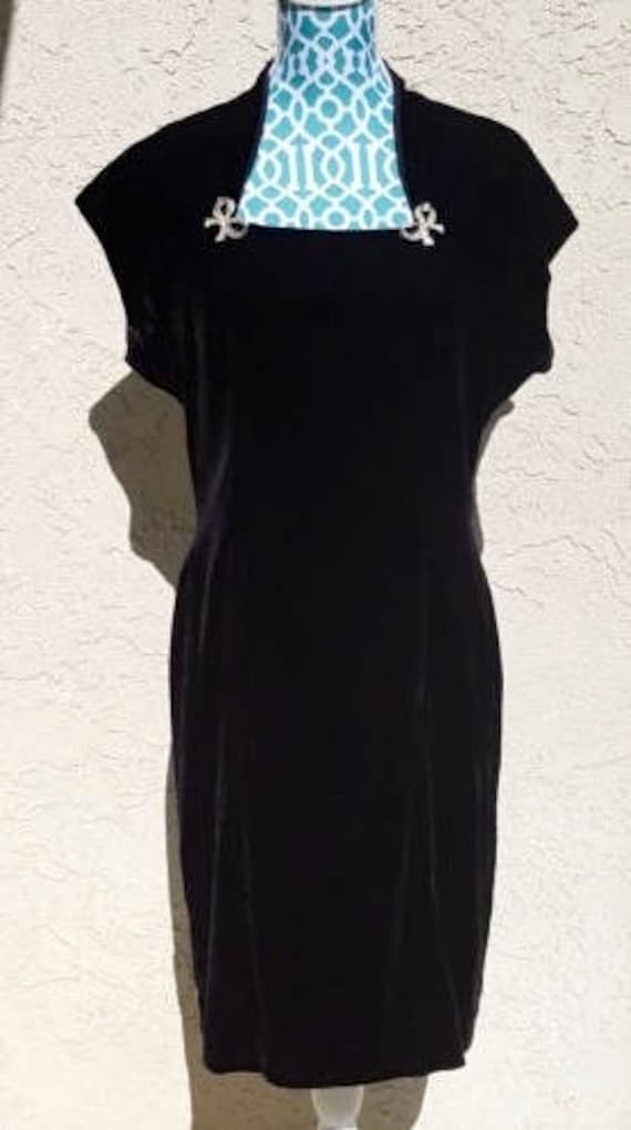 Black Velvet Vintage Dress - Adriana Papell