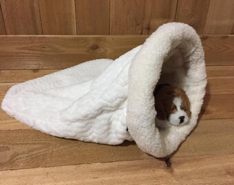 Faux Fur Pet Bed, Snuggle Den, Burrow Cave