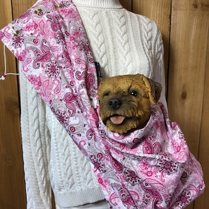 Pet Carrier, Pet Sling, Pink LeFleur,  Pet Pouch, Handcrafted, Dog Carrier, Puppy Sling, Dog Sling