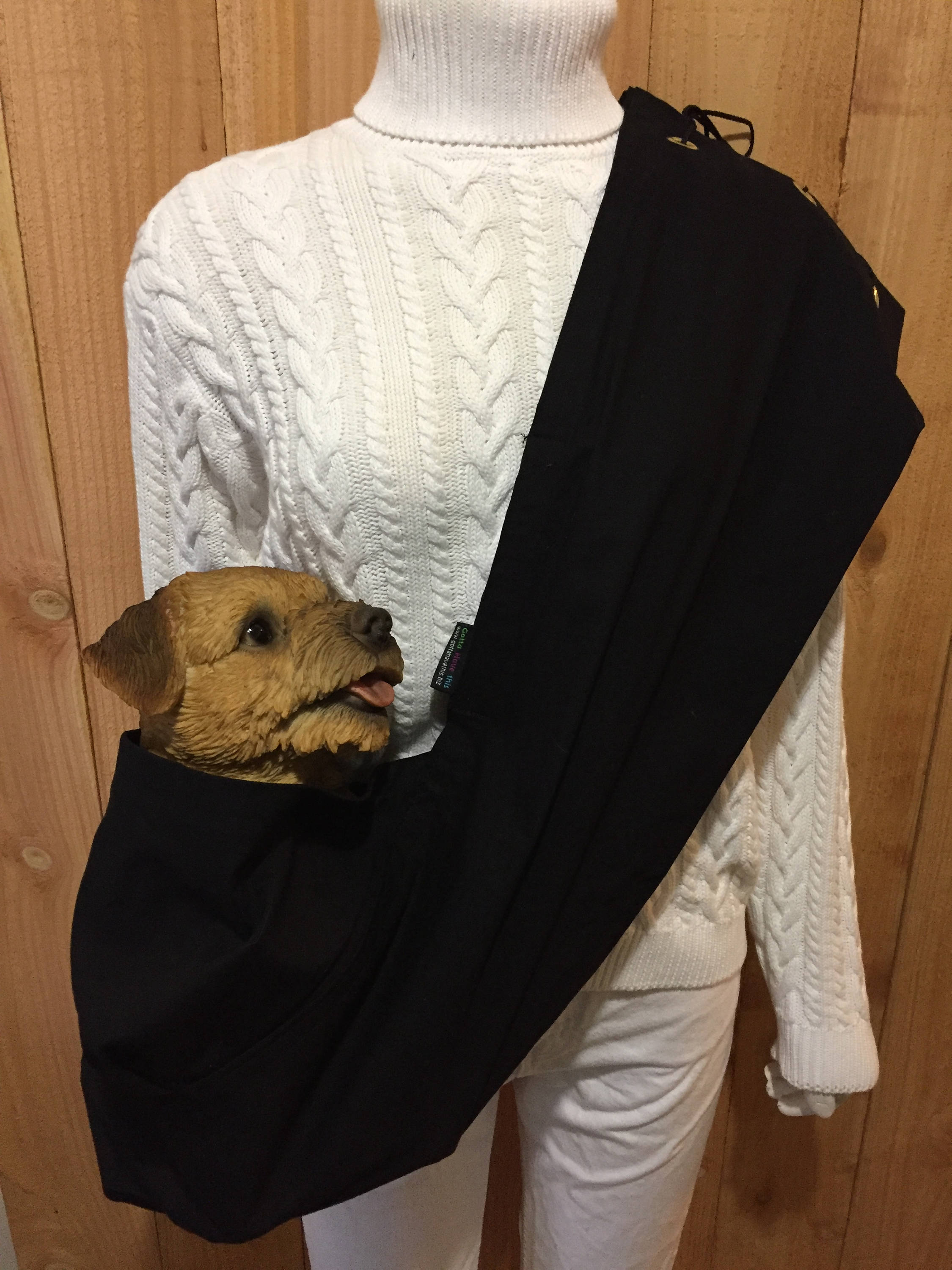 Pet Carrier Pet Sling Solid Black Fabric Pet Pouch Etsy