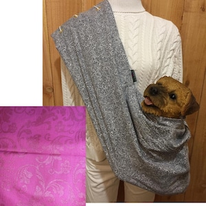 Pet Sling, Pink LaFleur, Pet Carrier, Pet Pouch, Handcrafted, Dog Carrier, Puppy Sling, Dog Sling