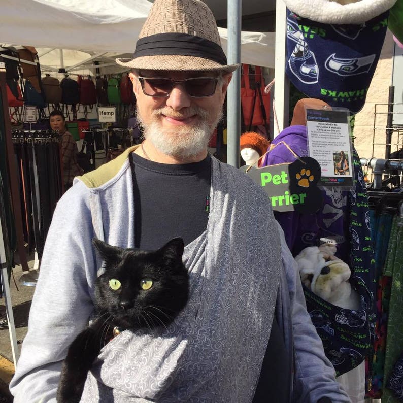 Pet Carrier Pet Sling Solid Black Fabric Pet Pouch Etsy