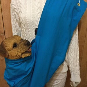 Pet Sling, Solid Auqua, Pet Carrier, Pet Pouch, Handcrafted, Dog Carrier, Puppy Sling, Dog Sling