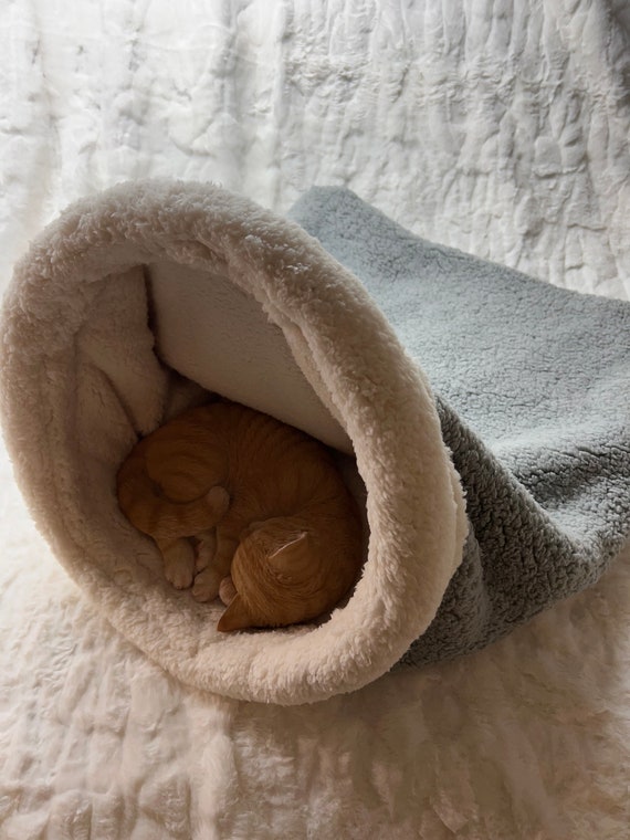 Snuggle Den, Light Gray, NEW FABRIC, Plush, Plush Fabric, Pet Bed