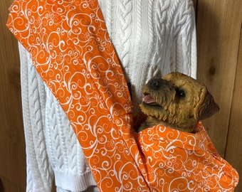 Orange Swirl Pet Sling Carrier, Adjustable Cotton Dog Pouch