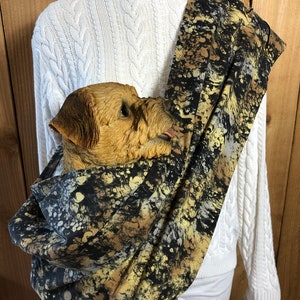 Pet Sling, Black/Gold/Silver Swirl, Pet Carrier, Pet Pouch, Handcrafted, Dog Carrier, Puppy Sling, Dog Sling