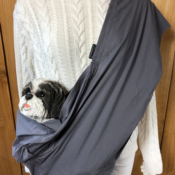 Pet Sling, Gray, Pet Carrier, Pet Pouch, Handcrafted, Dog Carrier, Puppy Sling, Dog Sling