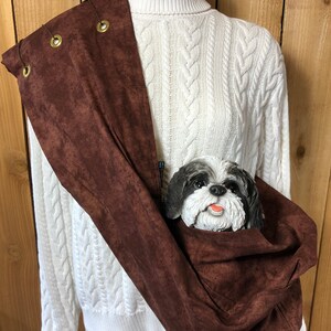 Pet Carrier, Pet Sling, Brown Molt, Print,  Pet Pouch, Handcrafted, Dog Carrier, Puppy Sling, Dog Sling