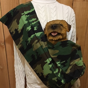 Pet Carrier, Pet Sling, Camo Print,  Pet Pouch, Handcrafted, Dog Carrier, Puppy Sling, Dog Sling