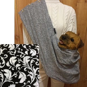 Pet Carrier, Pet Sling, B/W Fabric, Pet Pouch, Handcrafted, Dog Carrier, Puppy Sling, Dog Sling