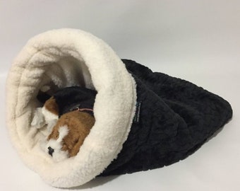 Custom order - Choose INSIDE & OUTSIDE FABRIC Snuggle Den, Pet Bed, Sleeping Bag, Den, burrow bed, cave bed