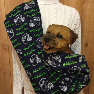 Pet Sling, Seattle Seahawks, Pet Carrier, Pet Pouch, Handcrafted, Dog Carrier, Puppy Sling, Dog Sling
