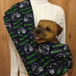 Pet Sling, Seattle Seahawks, Pet Carrier, Pet Pouch, Handcrafted, Dog Carrier, Puppy Sling, Dog Sling