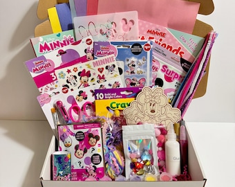 Minnie Mouse Activity Box, Gift Box, Care Package for Kids, Rainy Day Box, Busy Box, Creative Gift, Screen-Free Craft