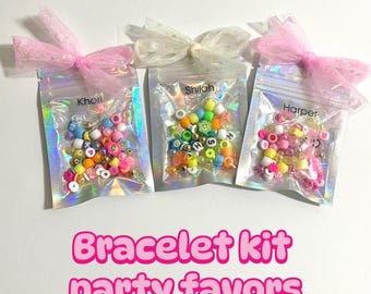 Make Your Own Bracelet, DIY Bracelet Kit Party Favor, Friendship Bracelet Kit, Birthday Party Favor, Beaded Bracelet Kit, Kids Crafts