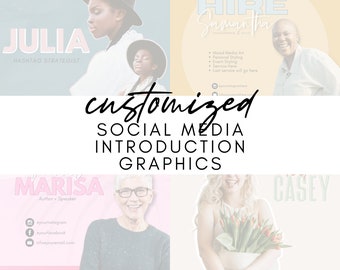 Social media personalizzati su di me / Introduzione Grafica, Influencer Media Kit, Social Media Graphics, Instagram Posts, Small Business Branding,