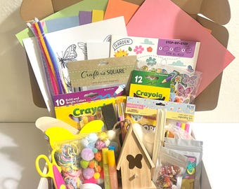 Butterfly Craft Kit Box for Kids, DIY Birdhouse, Craft Boxes for Girls, Art Boxes for Kids, Children&#39;s Activity Box, Summer Boredom Boxes