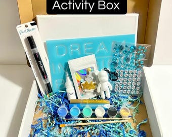 DIY Canvas Activity Box for Kids and Teens, Mixed Media Art Kit, Keepsake Craft for Kids, Creative Gift Idea, Kids Craft, Paint Kits