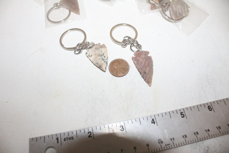 50 Stone arrowhead keychains 609 Gemstones Wholesale lot