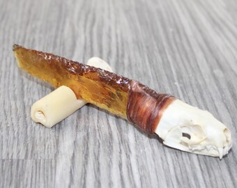 Mink Skull Handle Glass Blade Ornamental Knife #34462    Mountain Man Knife