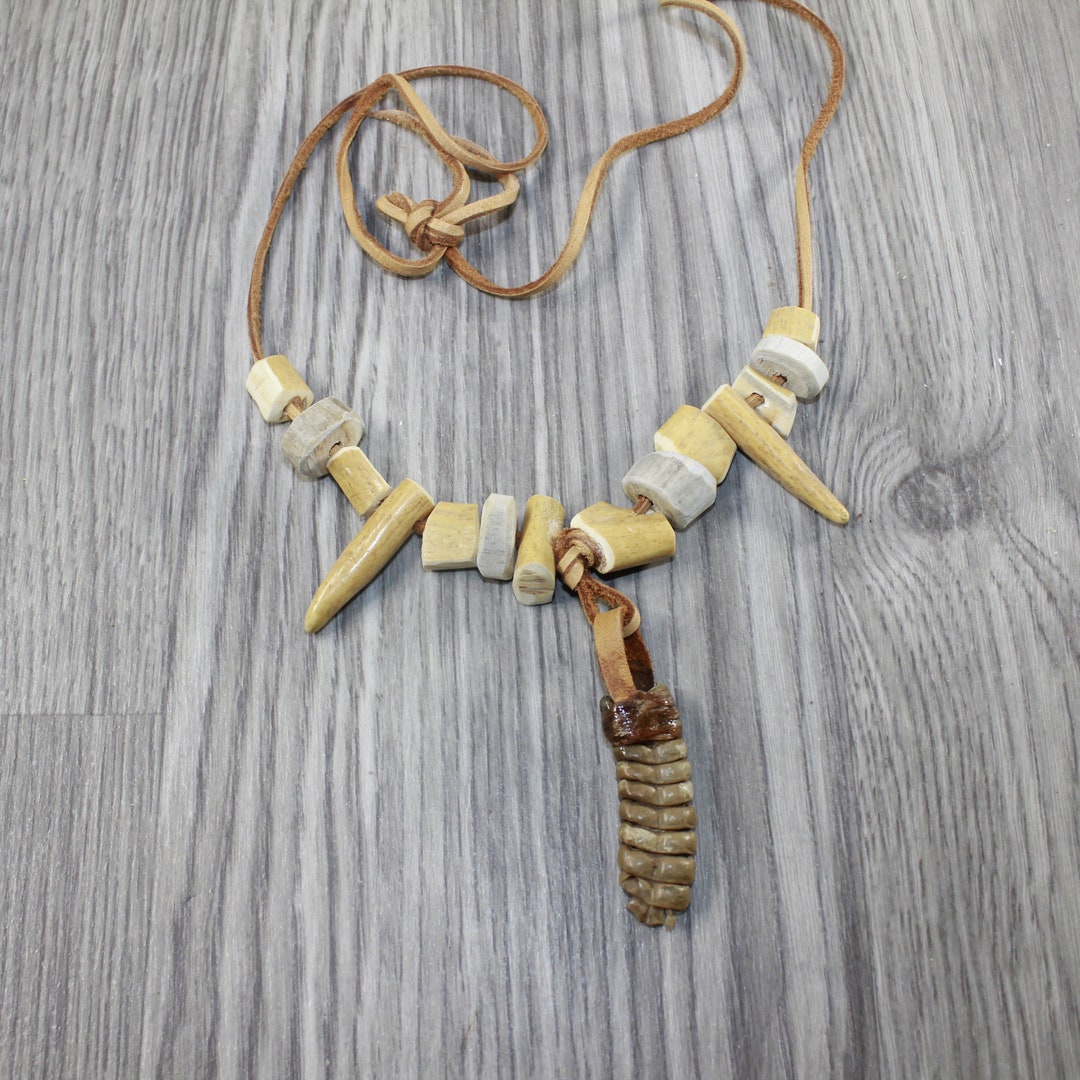 Antler Rattle Large Rattlesnake Rattle Plus Antler Necklace 4645 Mountain Man ...
