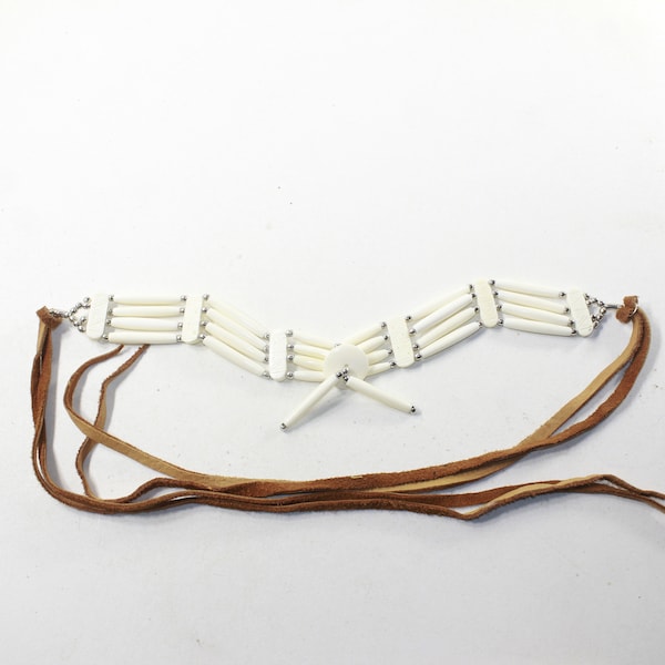 1 Bone Hairpipe Bead Choker  #323-2  Mountain Man Jewelry