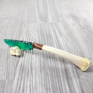 Deer Bone Handle Glass Blade Ornamental Knife #4654    Mountain Man Knife