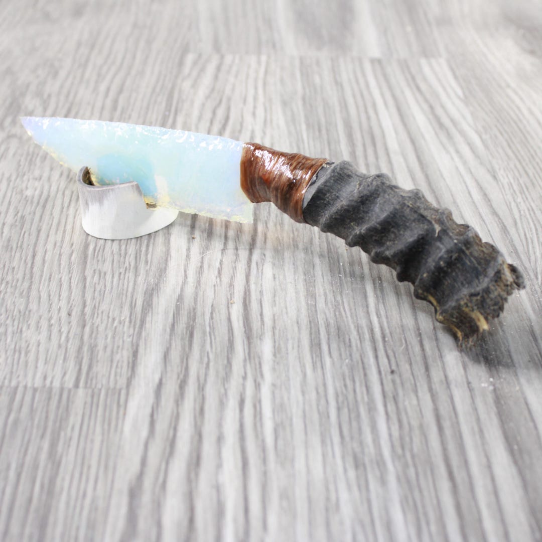Springbok Horn Handle Opalite Blade Ornamental Knife #1656 Mountain Man ...