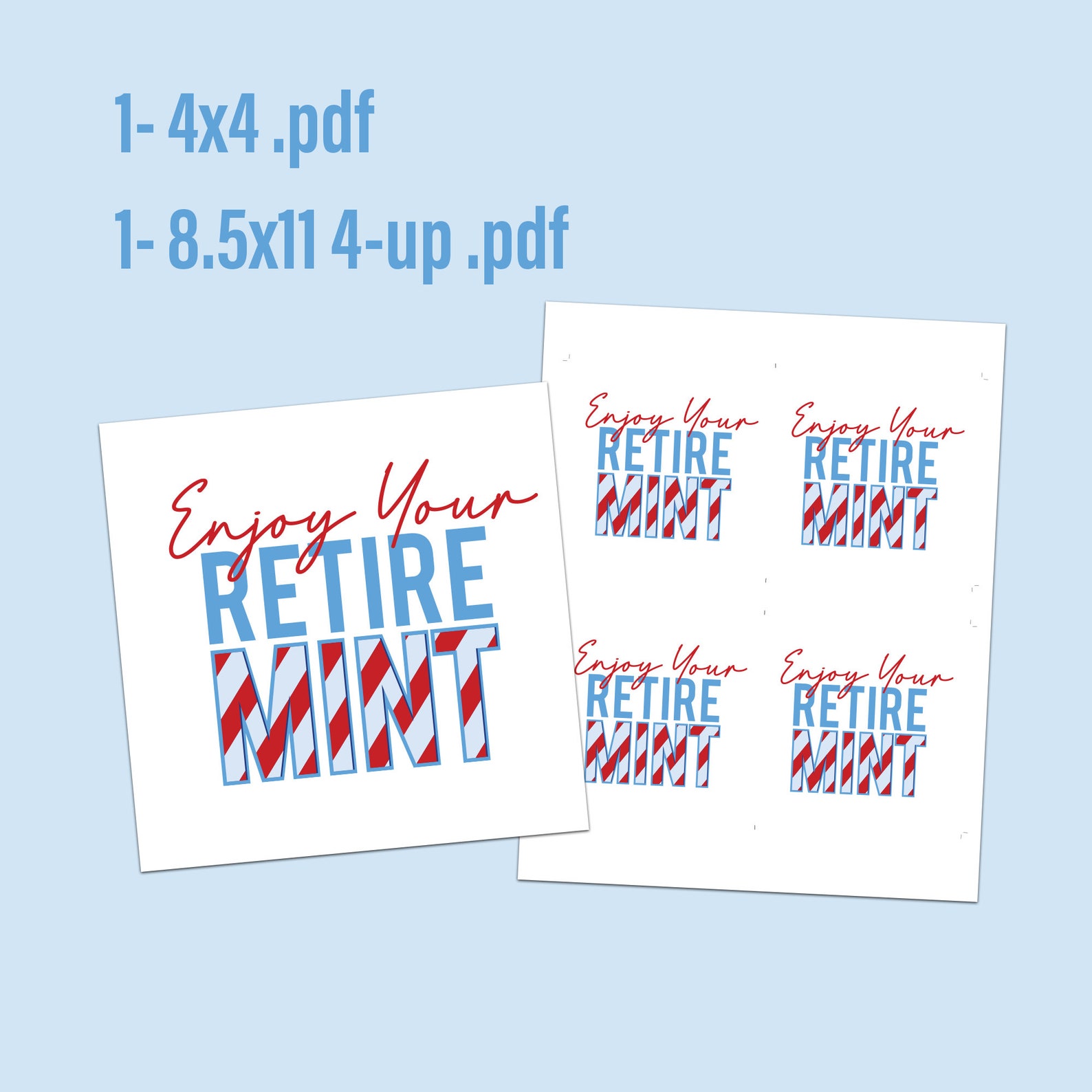 Retiremint Package Printable 4x4 Printable PDF Digital Etsy Retiremint Package Printable 4x4 Printable PDF Digital Etsy