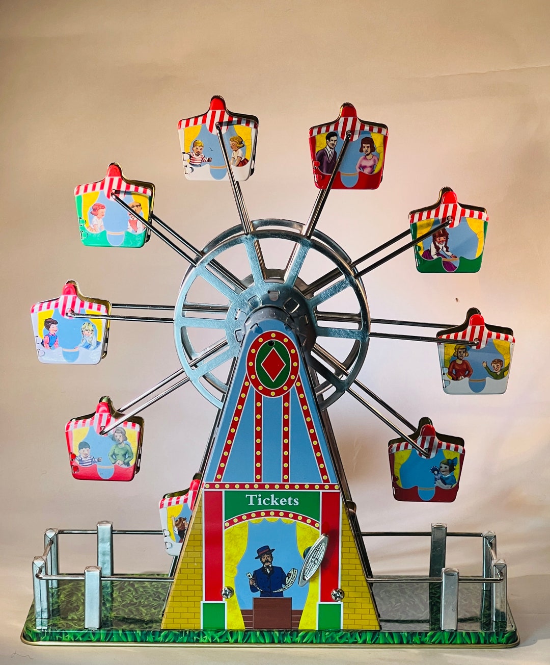 Fairground Musical Ferris Wheel Hand Made Windup Tin Plate Etsy
