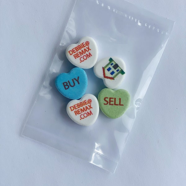 Realtor Custom Candy Bags | Real Estate Agent Promotional Item | Buy, Sell, House Emoji, Custom Text