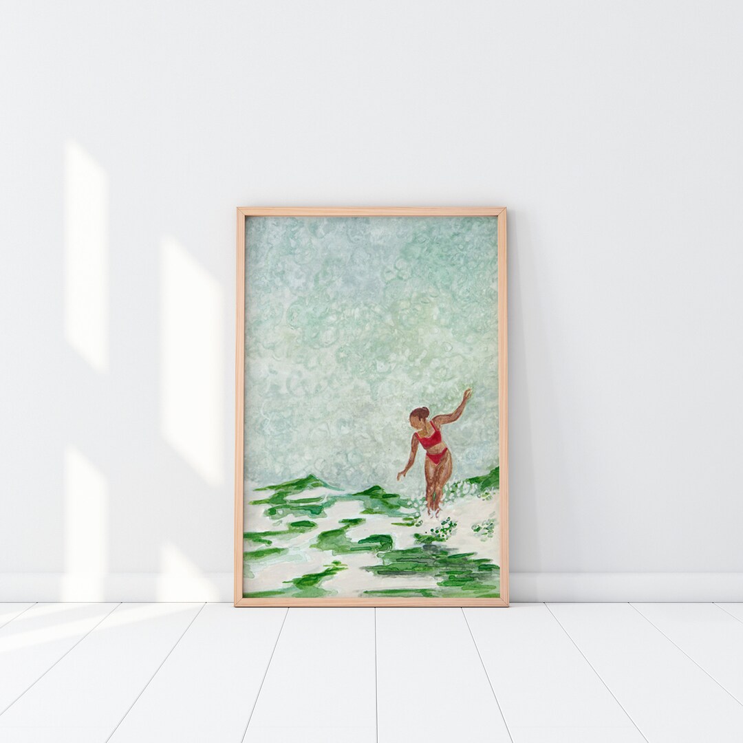 Surfer Girl Art, Surf Prints, Cali Girl, Surfer Girl Decor, Surfer Girl Poster, Surfer Girl