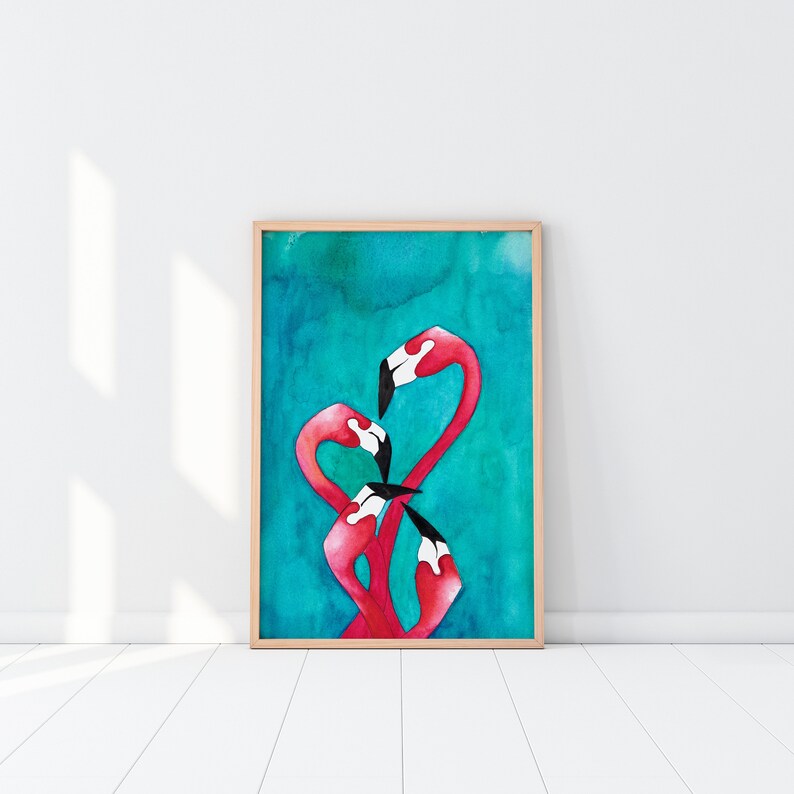 Flamingo, flamingo print, flamingo art, Pink flamingo, Baltimore hon art print, tropical art print, florida art, baltimore flamingo, image 1