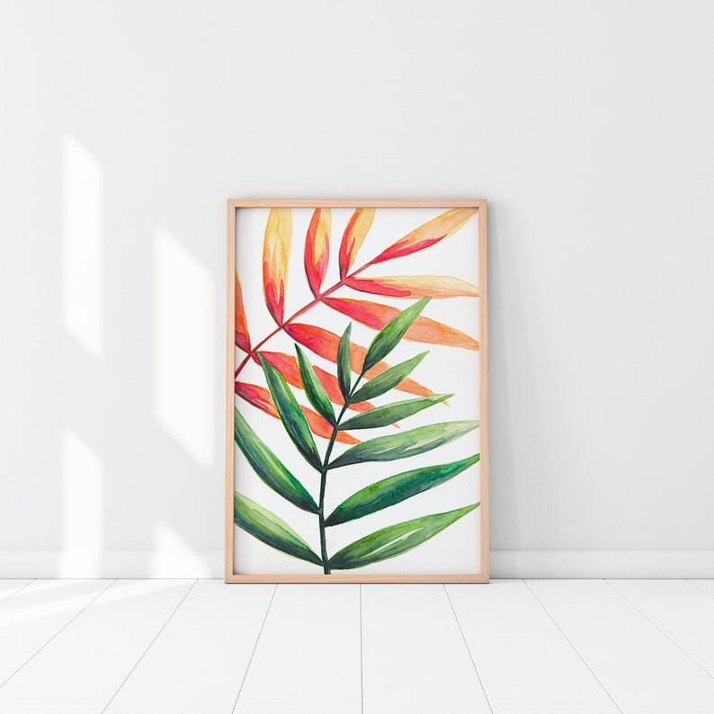 Palm Print, Palms art print, Palm tree leaves, palm tree art, palm tree print, tropical plant prints, tropical plants, tropical leaves print image 1