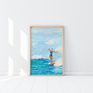 Surfer Girl coastal decor beach wall art