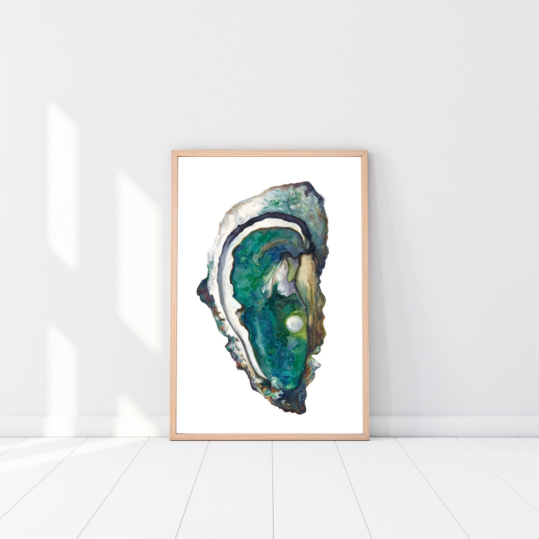 Oyster Print by Liz Ottey Oyster Watercolor Oyster Painting Oyster Art