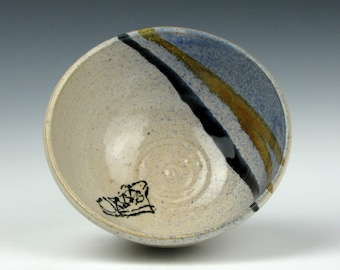 Bowl - Sneaker Bowl - Three Stripes - Ice Cream Bowl - Cereal Bowl - 2.5" x 5" x 5" - Goneaway Pottery - (B8240)