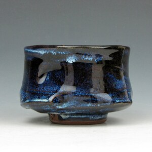 Blue Tea Bowl Yunomi Tea Coffee Whiskey Wine Whatever Stoneware Cup 5 oz. 2.5 x 3 x 3 Goneaway Pottery Y5201 image 8