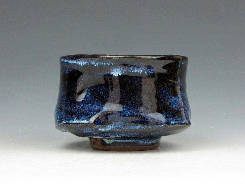 Blue Tea Bowl Yunomi Tea Coffee Whiskey Wine Whatever Stoneware Cup 5 oz. 2.5 x 3 x 3 Goneaway Pottery Y5201 image 8