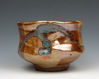 Cup - Yunomi - Large - Tea Bowl - Whiskey - Wine - Whatever - Shino - Stoneware - 9 oz.  - 3" x 4" x 4" - Goneaway Pottery - (Y3570)