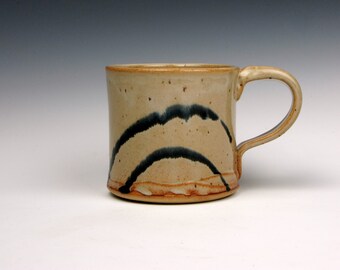 Mug - Swoosh - Swoosh Mug - Ceramic Mug - Coffee - Tea - Cup - 3" x 5" x 3" - 9 oz - Goneaway Pottery - (M7716)