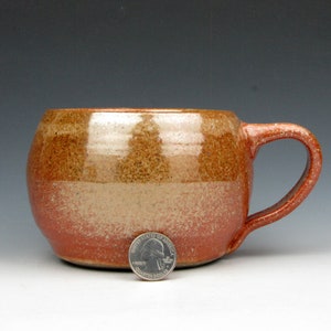 Huge Mug Shino Gold Luster Shino Coffee Tea Soup Cup 3.5 x 6.5 x 5 19 oz Goneaway Pottery M3161 image 2