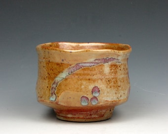 Cup - Yunomi - Tea Bowl - Whiskey - Wine - Whatever - Shino - Stoneware - 6 oz.  - 2.5" x 3" x 3" - Goneaway Pottery - (Y3267)