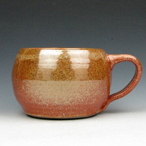 Huge Mug Shino Gold Luster Shino Coffee Tea Soup Cup 3.5 x 6.5 x 5 19 oz Goneaway Pottery M3161 image 1