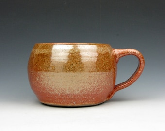 Riesige Tasse - Shino - Gold Luster Shino - Kaffee - Tee - Suppe - Tasse - 3.5" x 16"x 15" - 19 oz - Goneaway Pottery - (M3161)