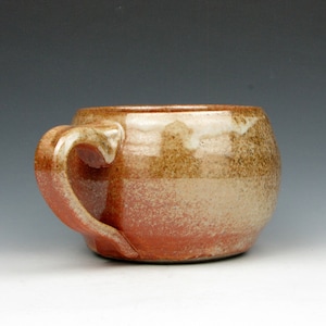 Huge Mug Shino Gold Luster Shino Coffee Tea Soup Cup 3.5 x 6.5 x 5 19 oz Goneaway Pottery M3161 image 5