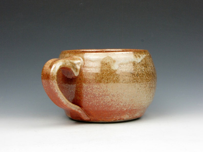 Huge Mug Shino Gold Luster Shino Coffee Tea Soup Cup 3.5 x 6.5 x 5 19 oz Goneaway Pottery M3161 image 5