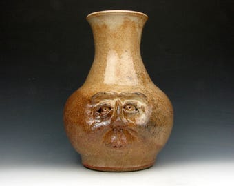 Jarrón con cara preocupada "Harold" - Botella - 24,1 x 16,5 x 18,8 cm - Cerámica Goneaway - (FC257940)